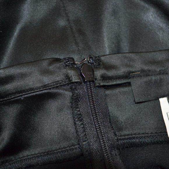 Just Cavalli Size 38 Black Satin Back Zip Pencil Skirt - Picture 11 of 16